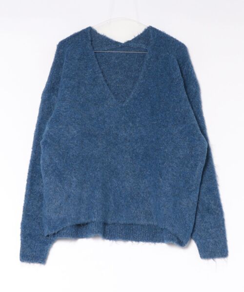 antiqua（アンティカ）の「ブラッシュド加工ニット（ニット/セーター・レディース・ベージュ系その他/グレー系その他/ブルー系その他/ピンク系その他/ブラック・ONESIZE）」の4枚目の写真