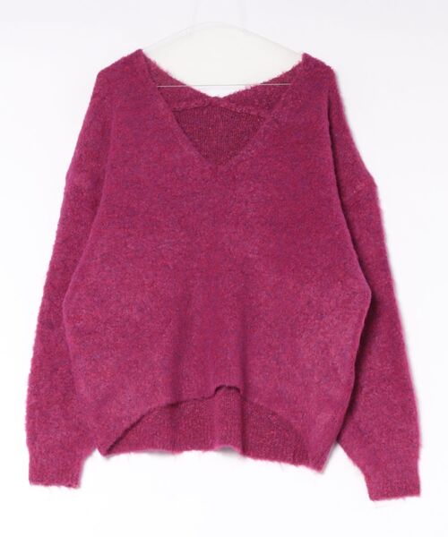 antiqua（アンティカ）の「ブラッシュド加工ニット（ニット/セーター・レディース・ベージュ系その他/グレー系その他/ブルー系その他/ピンク系その他/ブラック・ONESIZE）」の5枚目の写真
