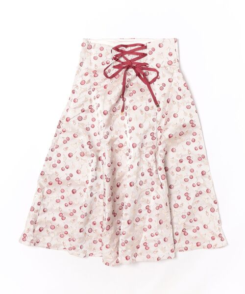 tocco closet(トッコ クローゼット)の「バックレースアップチェリージャガードフレアスカート(スカート・レディース・レッド・M)」の20枚目の写真