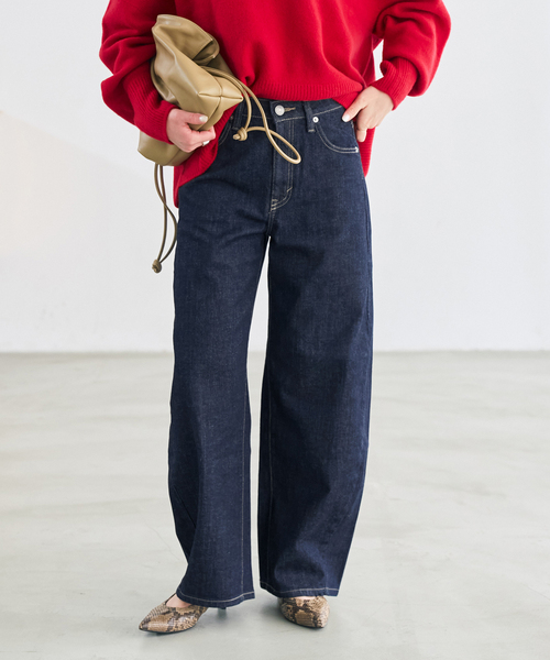 Spick & Span(スピックアンドスパン)の「《追加3》SOMETHING for SS 別注 HANA CURVE TAPERD(デニムパンツ・レディース・ブラウン/ネイビー・X-SMALL/SMALL/MEDIUM)」の3枚目の写真
