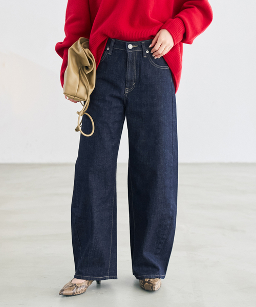 Spick & Span(スピックアンドスパン)の「《追加3》SOMETHING for SS 別注 HANA CURVE TAPERD(デニムパンツ・レディース・ブラウン/ネイビー・X-SMALL/SMALL/MEDIUM)」の4枚目の写真