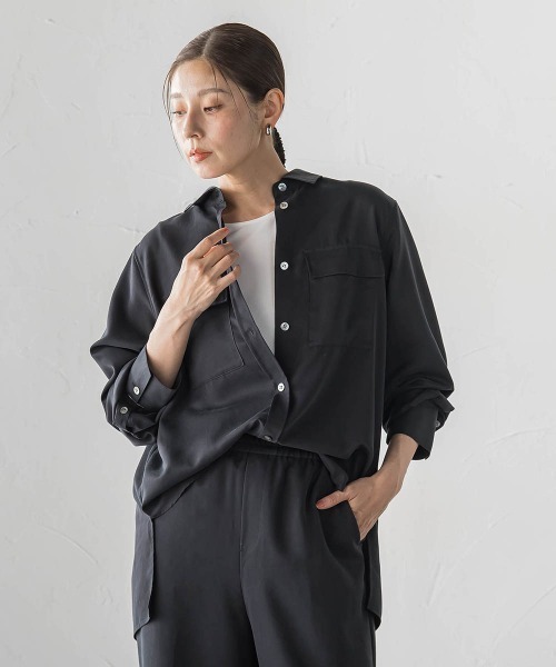 la.f…(ラエフ)の「【SETUP対応】"Light & Soft Suede"スェードシャツ(シャツ/ブラウス・レディース・ブラック/ブラウン/キャメル・7号/9号)」の19枚目の写真