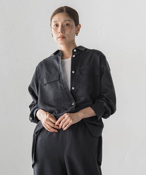 la.f…(ラエフ)の「【SETUP対応】"Light & Soft Suede"スェードシャツ(シャツ/ブラウス・レディース・ブラック/ブラウン/キャメル・7号/9号)」の21枚目の写真