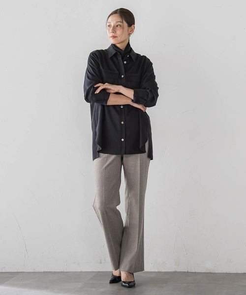 la.f…(ラエフ)の「【SETUP対応】"Light & Soft Suede"スェードシャツ(シャツ/ブラウス・レディース・ブラック/ブラウン/キャメル・7号/9号)」の14枚目の写真