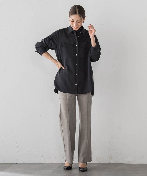 la.f…(ラエフ)の「【SETUP対応】"Light & Soft Suede"スェードシャツ(シャツ/ブラウス・レディース・ブラック/ブラウン/キャメル・7号/9号)」の16枚目の写真