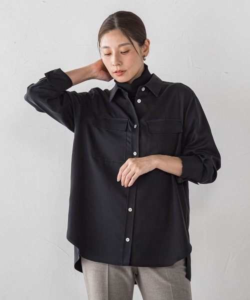 la.f…(ラエフ)の「【SETUP対応】"Light & Soft Suede"スェードシャツ(シャツ/ブラウス・レディース・ブラック/ブラウン/キャメル・7号/9号)」の11枚目の写真