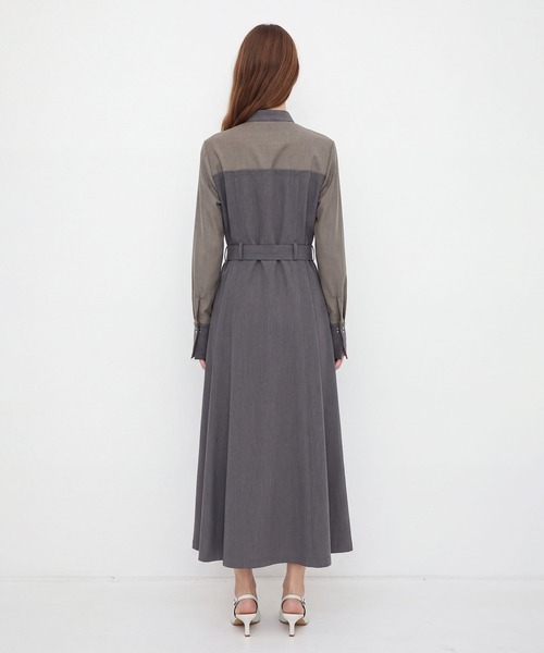 UNITED TOKYO(ユナイテッドトウキョウ)の「【新作|一部店舗限定】フラップアシメワンピース|秋服/オフィスカジュアル/オケージョン/長袖/ウォッシャブル/シアー/細見え(ワンピース・レディース・ダークグレー/グレー・1/2)」の8枚目の写真