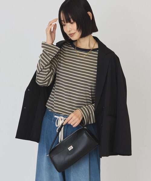 AMERICAN HOLIC(アメリカンホリック)の「マルチボーダーロンT(Tシャツ/カットソー・レディース・グリーン/ブラウン/レッド・L/M)」の4枚目の写真