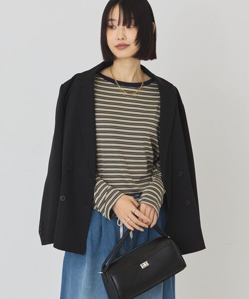 AMERICAN HOLIC(アメリカンホリック)の「マルチボーダーロンT(Tシャツ/カットソー・レディース・グリーン/ブラウン/レッド・L/M)」の5枚目の写真