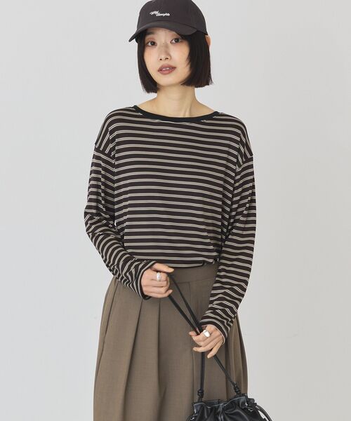 AMERICAN HOLIC(アメリカンホリック)の「マルチボーダーロンT(Tシャツ/カットソー・レディース・グリーン/ブラウン/レッド・L/M)」の7枚目の写真