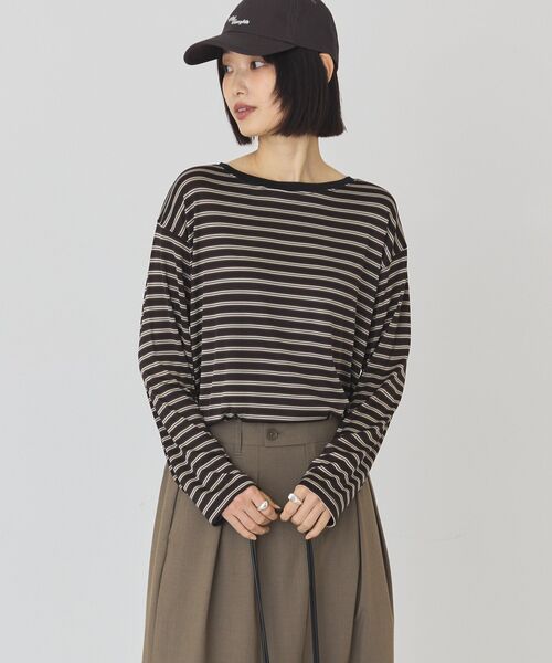 AMERICAN HOLIC(アメリカンホリック)の「マルチボーダーロンT(Tシャツ/カットソー・レディース・グリーン/ブラウン/レッド・L/M)」の8枚目の写真