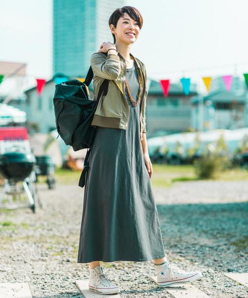 green label relaxing(グリーンレーベルリラクシング)の「CB N Onibegie MA-1 ① ブルゾン◆(MA-1・レディース・オフホワイト/オリーブ/ネイビー・40/38)」の5枚目の写真