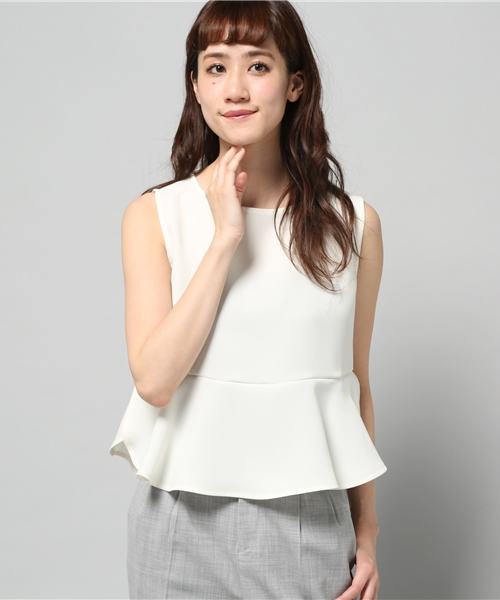 LIMITLESS LUXURY(リミットレスラグジュアリー)の「ノースリーブペプラム ブラウス◆(シャツ/ブラウス・レディース・ホワイト/ブラック・FREE)」の9枚目の写真