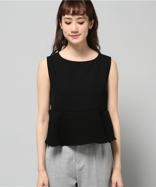 LIMITLESS LUXURY(リミットレスラグジュアリー)の「ノースリーブペプラム ブラウス◆(シャツ/ブラウス・レディース・ホワイト/ブラック・FREE)」の3枚目の写真