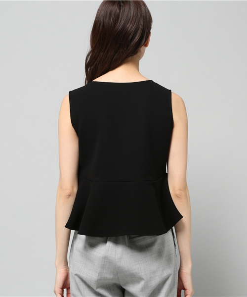 LIMITLESS LUXURY(リミットレスラグジュアリー)の「ノースリーブペプラム ブラウス◆(シャツ/ブラウス・レディース・ホワイト/ブラック・FREE)」の5枚目の写真