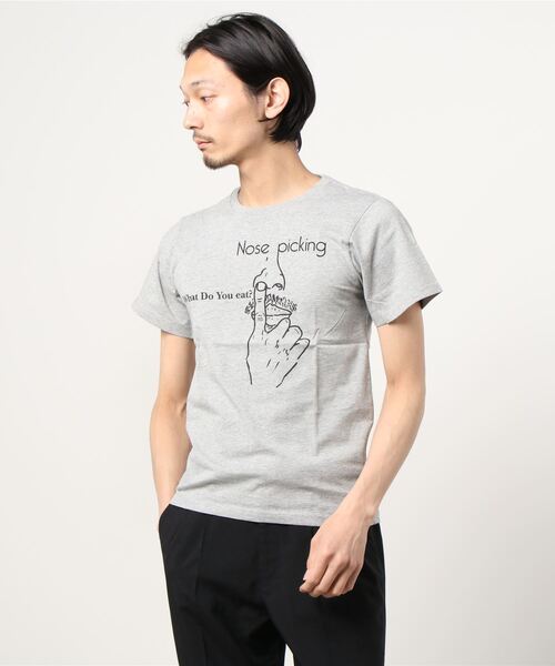 ALDIES(アールディーズ)の「Nose Picking T ノーズピッキングT(Tシャツ/カットソー・メンズ・グレー/ライトブルー/ホワイト・LARGE/MEDIUM/X-LARGE/SMALL/X-SMALL)」の2枚目の写真