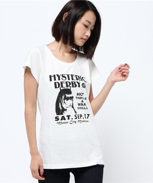 HYSTERIC GLAMOUR（ヒステリックグラマー）の「HYS DERBY pt T-SH（Tシャツ/カットソー・レディース・ホワイト/インディゴブルー/トップグレー・FREE）」の2枚目の写真