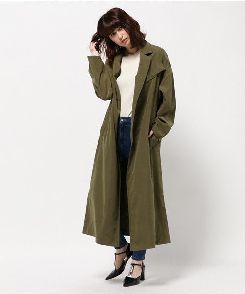 MOUSSY（マウジー）の「GOWN TRENCH JK F（その他アウター・レディース・インディゴブルー/ベージュ/ライトカーキ/ボルドー・1/2）」の16枚目の写真