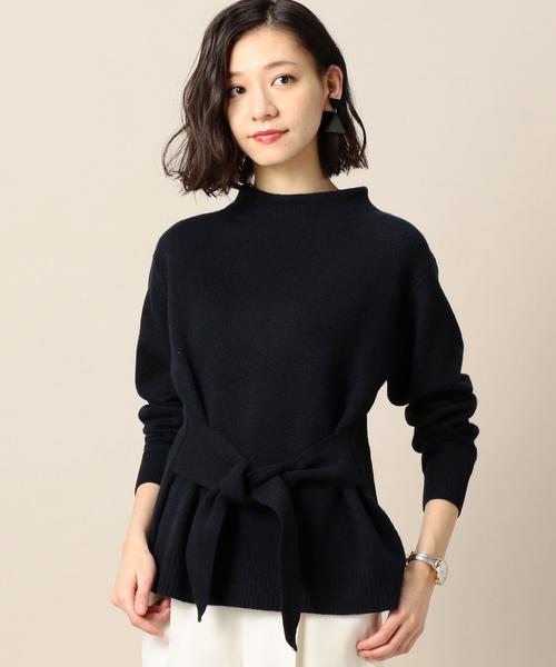 BEAUTY&YOUTH UNITED ARROWS（ビューティーアンドユースユナイテッドアローズ）の「BY∴ ウエストリボンウールニット -2WAY-◆（ニット/セーター・レディース・ダークグレー/モカ/ネイビー/コバルトブルー・FREE）」の4枚目の写真