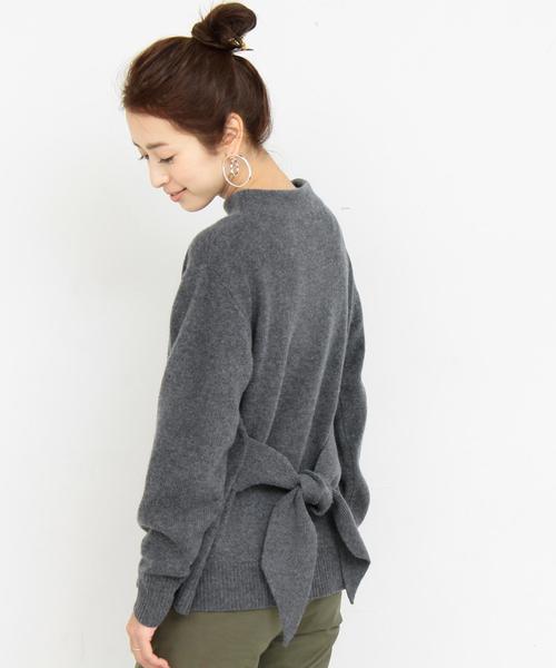 BEAUTY&YOUTH UNITED ARROWS（ビューティーアンドユースユナイテッドアローズ）の「BY∴ ウエストリボンウールニット -2WAY-◆（ニット/セーター・レディース・ダークグレー/モカ/ネイビー/コバルトブルー・FREE）」の10枚目の写真