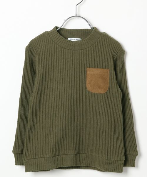 GLOBAL WORK（グローバルワーク）の「【キッズ】ワイドリブカットプルオーバー長袖/735764（Tシャツ/カットソー・キッズ・グレー/ネイビー/カーキ・LARGE/SMALL/MEDIUM/X-LARGE）」の2枚目の写真