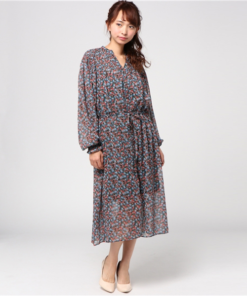 MOUSSY(マウジー)の「SMOCK FLOWER OP(ワンピース・レディース・ブラック/グリーン系その他/ブラック系その他/レッド系その他・FREE)」の10枚目の写真