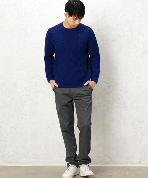 green label relaxing（グリーンレーベルリラクシング）の「KC PE PANEL/PTN C/N 5G ニット◆（ニット/セーター・メンズ・ロイヤルブルー/ホワイト/ブラック・LARGE/SMALL/MEDIUM）」の7枚目の写真