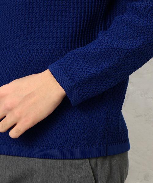 green label relaxing（グリーンレーベルリラクシング）の「KC PE PANEL/PTN C/N 5G ニット◆（ニット/セーター・メンズ・ロイヤルブルー/ホワイト/ブラック・LARGE/SMALL/MEDIUM）」の9枚目の写真