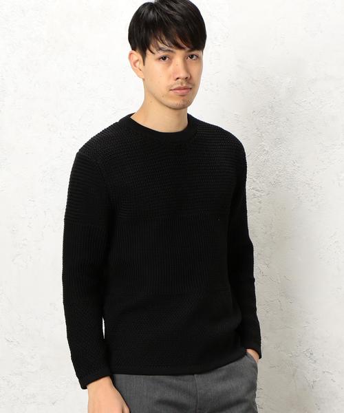 green label relaxing（グリーンレーベルリラクシング）の「KC PE PANEL/PTN C/N 5G ニット◆（ニット/セーター・メンズ・ロイヤルブルー/ホワイト/ブラック・LARGE/SMALL/MEDIUM）」の6枚目の写真