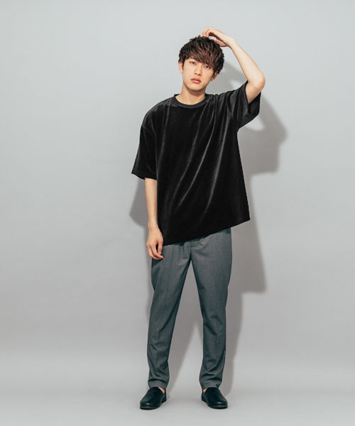 SENSE OF PLACE by URBAN RESEARCH(センスオブプレイスバイアーバンリサーチ)の「ベロアTシャツ(5分袖)(Tシャツ/カットソー・メンズ・ブラック/キャメル/ピンク・MEDIUM/LARGE)」の5枚目の写真