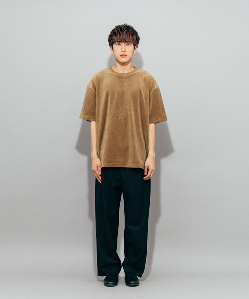 SENSE OF PLACE by URBAN RESEARCH(センスオブプレイスバイアーバンリサーチ)の「ベロアTシャツ(5分袖)(Tシャツ/カットソー・メンズ・ブラック/キャメル/ピンク・MEDIUM/LARGE)」の6枚目の写真