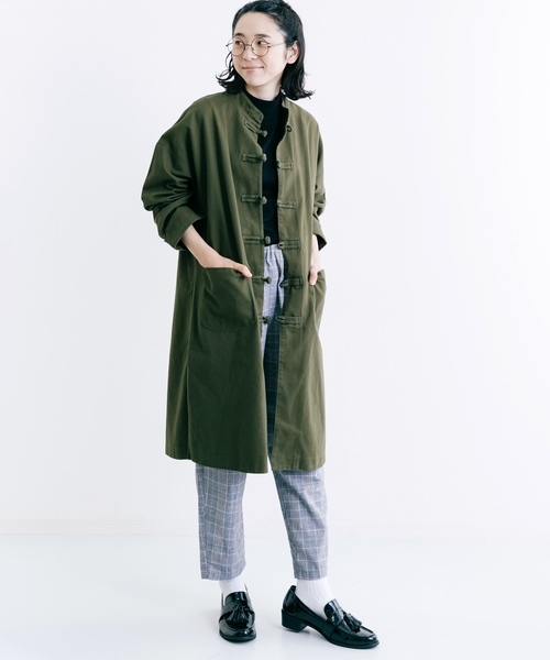 MERLOT（メルロー）の「ツイルチャイナボタンコート2348（その他アウター・レディース・ブラウン/ブラック/カーキ・FREE）」の3枚目の写真