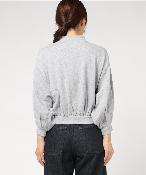 SLY（スライ）の「TUCK SLEEVE SW TOPS（Tシャツ/カットソー・レディース・トップグレー/ブラック/ワインレッド・1/2）」の6枚目の写真