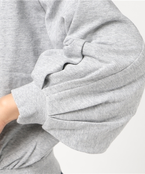 SLY（スライ）の「TUCK SLEEVE SW TOPS（Tシャツ/カットソー・レディース・トップグレー/ブラック/ワインレッド・1/2）」の8枚目の写真