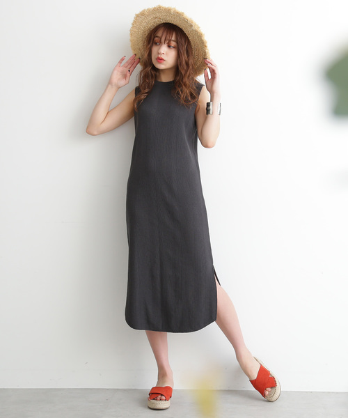 FREE'S MART（フリーズマート）の「◆ランダムワッフルIラインワンピース（ワンピース・レディース・ブラック/グレー/ホワイト・FREE）」の2枚目の写真