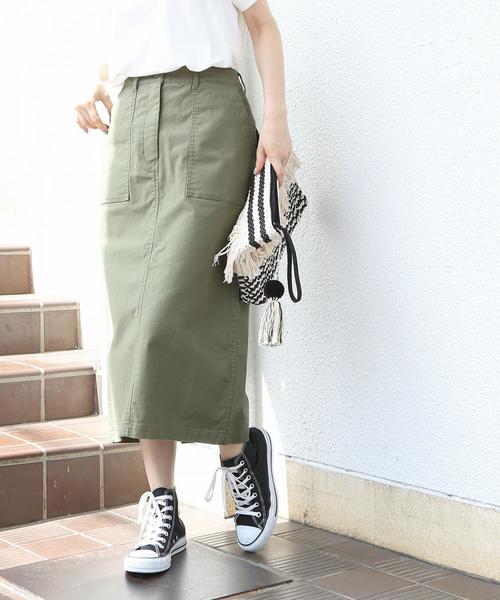 coen（コーエン）の「ベイカーストレッチロングタイトスカート（スカート・レディース・パープル/カーキ・MEDIUM/SMALL/LARGE）」の2枚目の写真