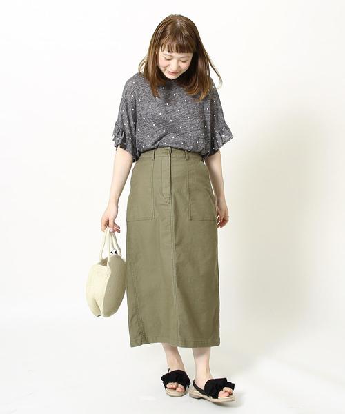 coen（コーエン）の「ベイカーストレッチロングタイトスカート（スカート・レディース・パープル/カーキ・MEDIUM/SMALL/LARGE）」の16枚目の写真