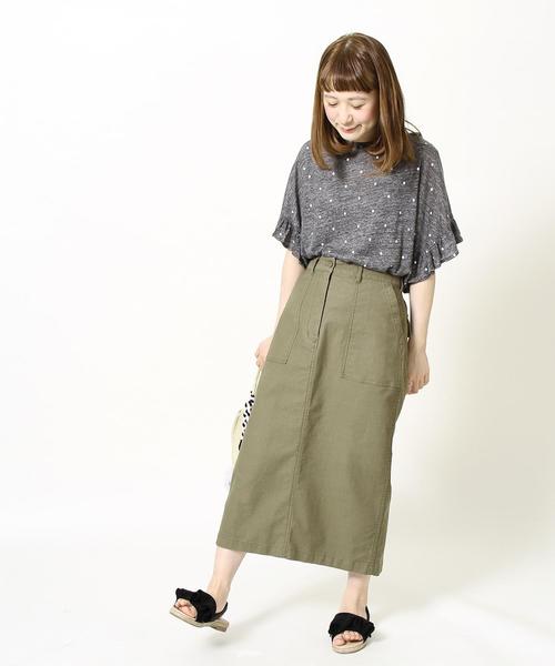 coen（コーエン）の「ベイカーストレッチロングタイトスカート（スカート・レディース・パープル/カーキ・MEDIUM/SMALL/LARGE）」の15枚目の写真