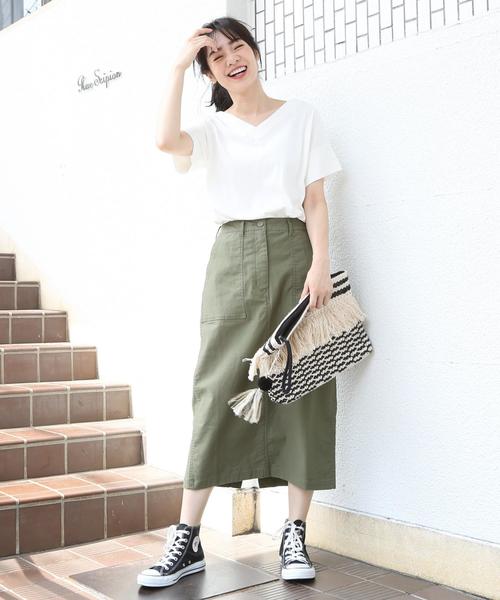 coen（コーエン）の「ベイカーストレッチロングタイトスカート（スカート・レディース・パープル/カーキ・MEDIUM/SMALL/LARGE）」の13枚目の写真