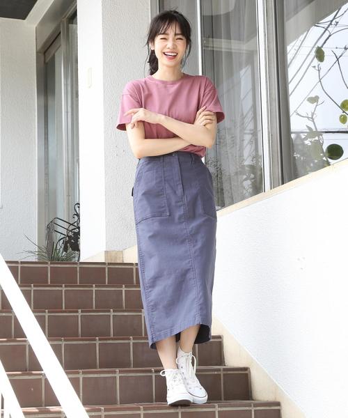 coen（コーエン）の「ベイカーストレッチロングタイトスカート（スカート・レディース・パープル/カーキ・MEDIUM/SMALL/LARGE）」の9枚目の写真