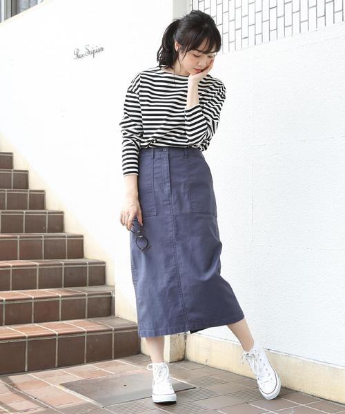 coen（コーエン）の「ベイカーストレッチロングタイトスカート（スカート・レディース・パープル/カーキ・MEDIUM/SMALL/LARGE）」の8枚目の写真