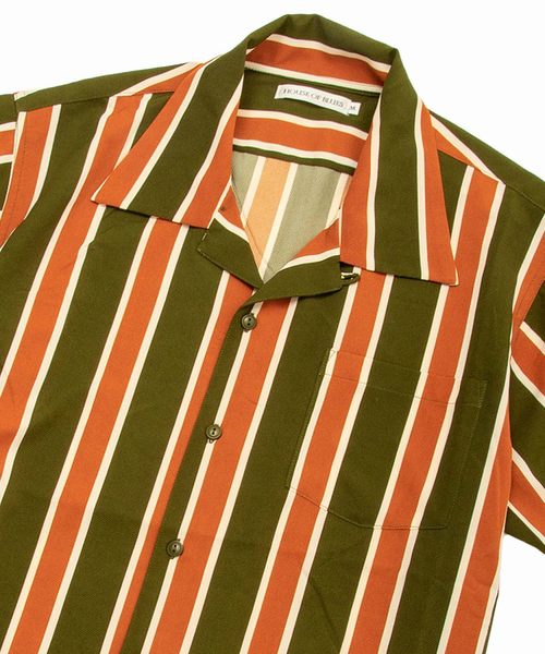 MinoriTY(マイノリティ)の「ストライプ柄オープンカラーシャツ(シャツ/ブラウス・メンズ・ブラック/グリーン・M/L)」の9枚目の写真