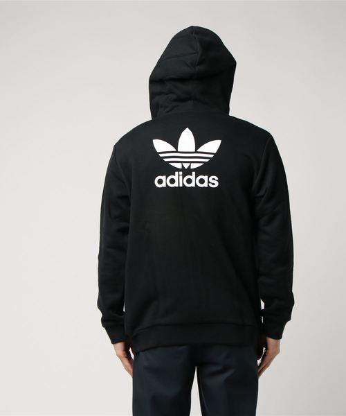 adidas（アディダス）の「トレフォイル フーディー TREFOIL FZ HOODIE [アディカラー/adicolor] オリジナルス（パーカー・メンズ・ブラック・X-SMALL/SMALL/MEDIUM/LARGE/XXX-LARGE/X-LARGE/XX-LARGE）」の3枚目の写真