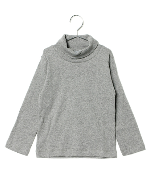 PETIT BATEAU(プチバトー)の「タートルネック長袖Tシャツ(ENFANT)(Tシャツ/カットソー・キッズ・バーガンディー/クリアグリーン/スモークピンク/ピンク/グレー/ネイビー/ダークグリーン・5YEAR/4YEAR/3YEAR)」の2枚目の写真