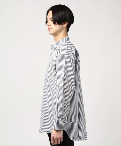 JACKROSE（ジャックローズ）の「JUDGEMENTブロードストライプドロップショルダーシャツ（シャツ/ブラウス・メンズ・ホワイト/ネイビー/サックスブルー・M/L）」の4枚目の写真