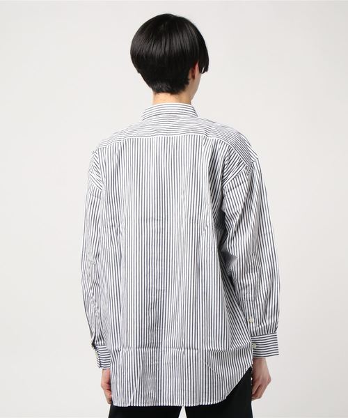 JACKROSE（ジャックローズ）の「JUDGEMENTブロードストライプドロップショルダーシャツ（シャツ/ブラウス・メンズ・ホワイト/ネイビー/サックスブルー・M/L）」の5枚目の写真