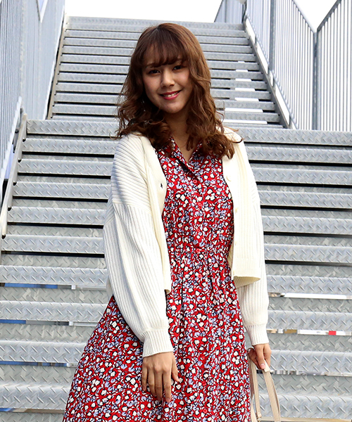 n'ee-ne（ネーネ）の「ショートカーディガン（カーディガン/ボレロ・レディース・アイボリー/ブラック/杢グレー/パープル・FREE）」の5枚目の写真