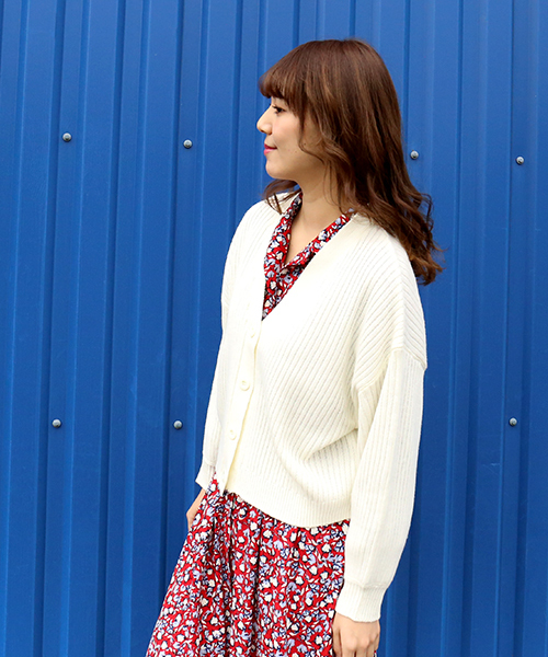 n'ee-ne（ネーネ）の「ショートカーディガン（カーディガン/ボレロ・レディース・アイボリー/ブラック/杢グレー/パープル・FREE）」の7枚目の写真