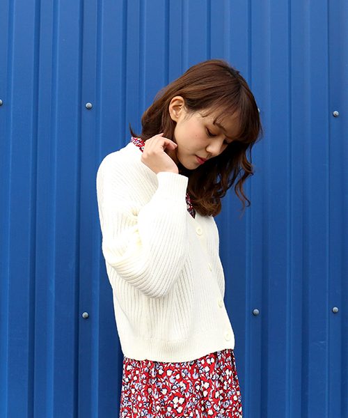 n'ee-ne（ネーネ）の「ショートカーディガン（カーディガン/ボレロ・レディース・アイボリー/ブラック/杢グレー/パープル・FREE）」の8枚目の写真