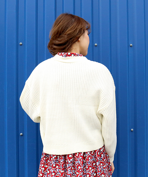 n'ee-ne（ネーネ）の「ショートカーディガン（カーディガン/ボレロ・レディース・アイボリー/ブラック/杢グレー/パープル・FREE）」の9枚目の写真